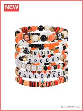 ORORIN Stretch Bracelets Set Beaded Charm Halloween Costume Accessories